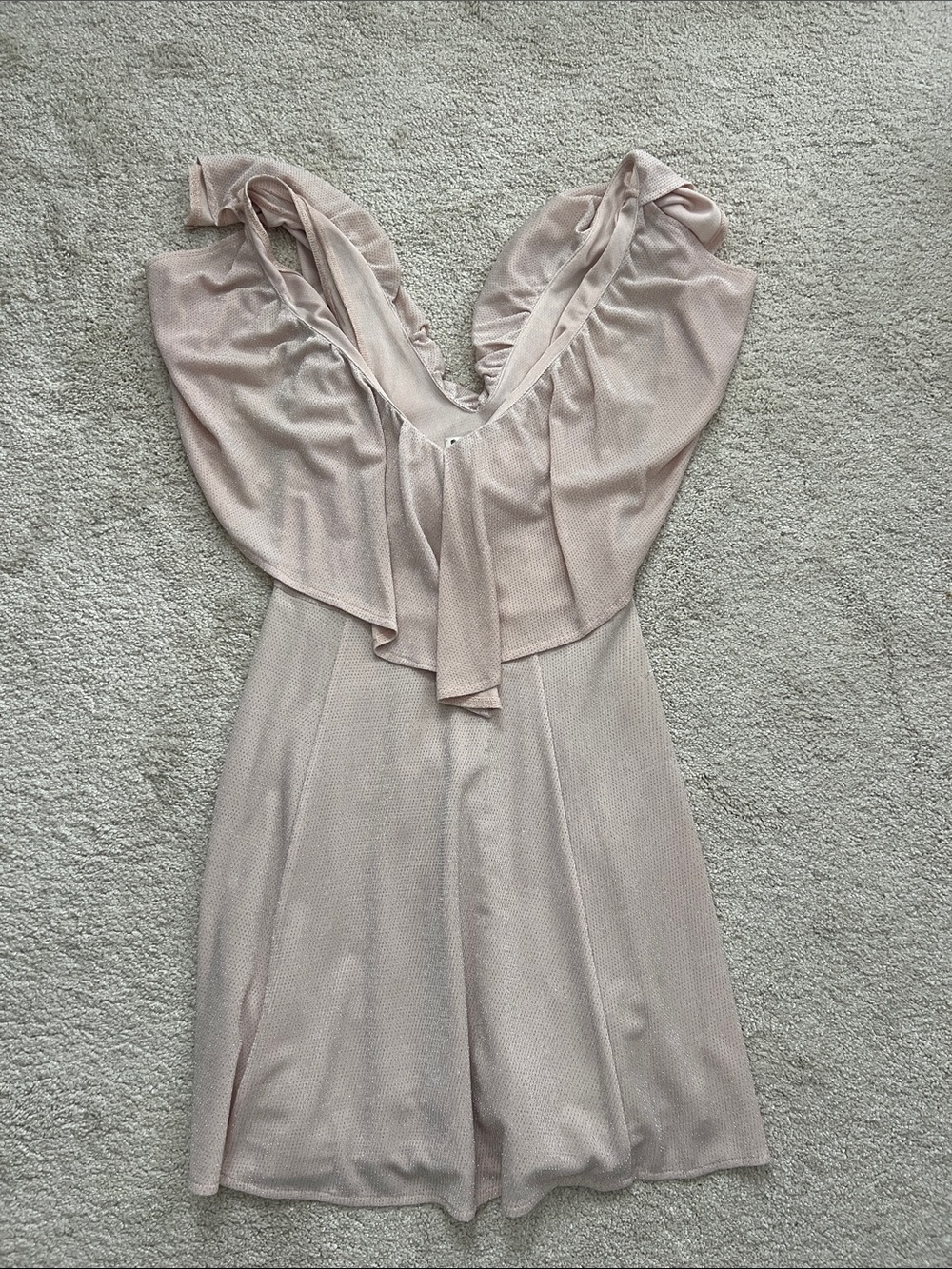 Show Me Your MuMu Blush Pink Ruffle V-Neck Mini Dress
